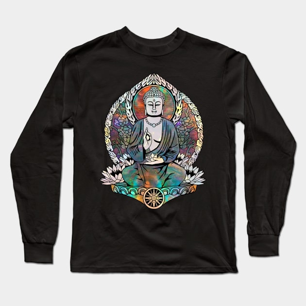 Cosmic Gautama Buddha Long Sleeve T-Shirt by GAz